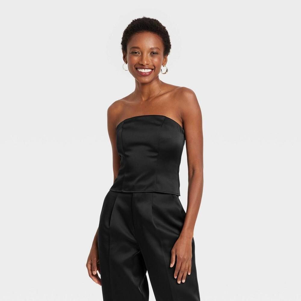 Women's Slim Fit Party Tube Top - a New Day™ Black S